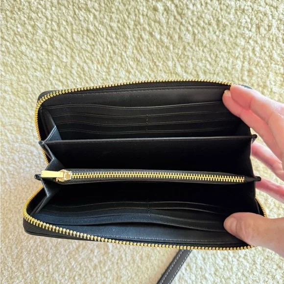 Coach Black and Tan Leopard Wristlet - Picture 5 of 6